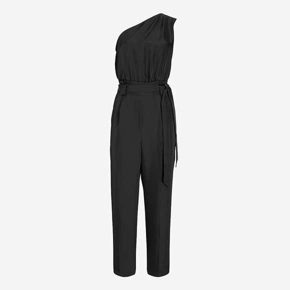 Express Draped One Shoulder Belted Jumpsuit - Picture 3 of 5